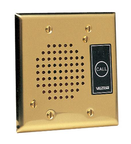 VALCOM VALCOM VC-V-1072ABRASS Talkback Doorplate Speaker - Brass