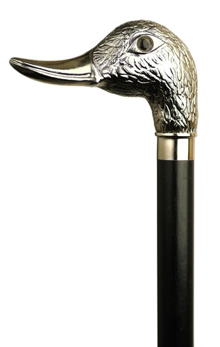 Harvy Canes Harvy Men's Silver Duck Head Golf Shaped Cane