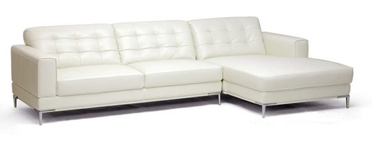 Wholesale Interiors Wholesale Interiors 1365-8143-sofa/RFC Babbitt Ivory Leather Modern Sectional Sofa