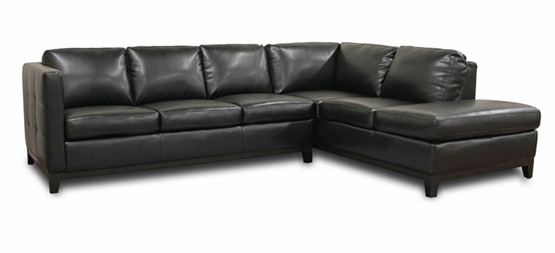 Wholesale Interiors Wholesale Interiors 3166-Sofa/Chaise-DU013/L016 Rohn Black Leather Modern Sectional Sofa