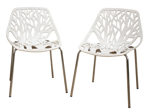 Wholesale Interiors Wholesale Interiors DC-451-White Birch Sapling White Plastic Accent / Dining Chair