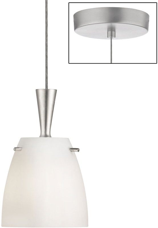 Dainolite Dainolite 1 Lite Satin Chrome Pendant White Glass DLSL221-WH-SC