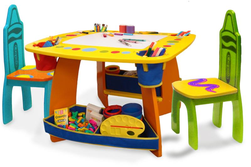 Grow 'n Up Crayola Wooden Kids' 3 Piece Table and Chair Set