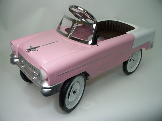 55 Classic Convertible Pedal Car: Pink and White 55P