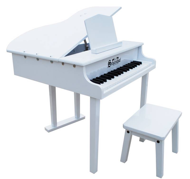 Schoenhut 37 Key Concert Grand Piano - White 379W