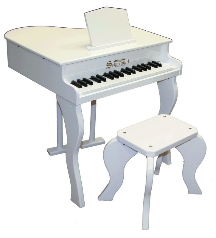 Schoenhut 37 Key Elite Baby Grand Piano - White 372W