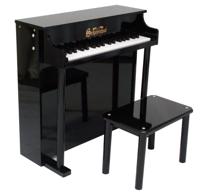 Schoenhut 37 Key Traditional Deluxe Spinet Upright Piano - Black 6637B